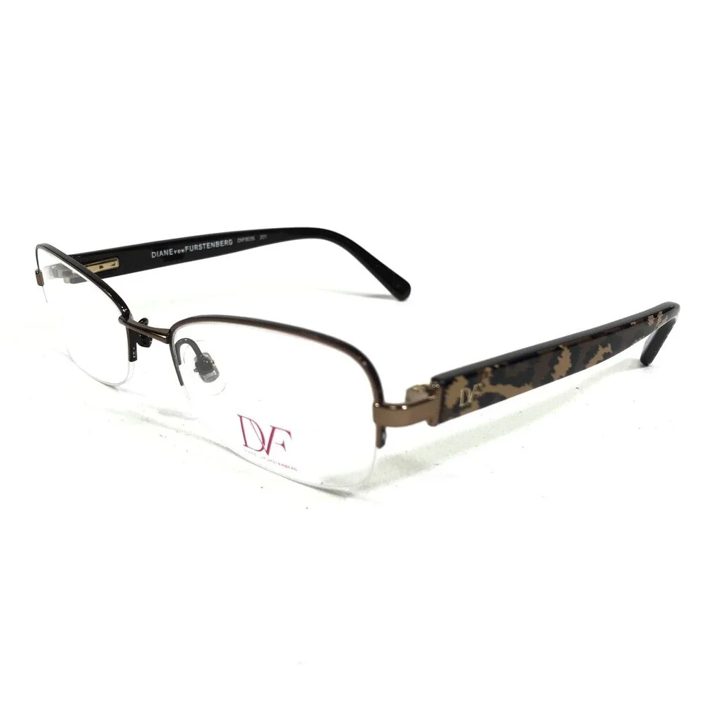 Diane von Furstenberg Eyeglasses Frames DVF8036 201 Brown Cat Eye 51-18-135
